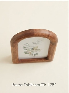 Wood Photo <b>Frame</b> Arched Top Minimalist <b>Design</b> 8.75x5.5 Inch <b>Wall</b> Mount Vertical Orientation - Product Image 4