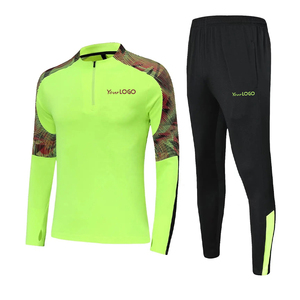 Conjunto de chándal personalizado con capucha de invierno amarillo neón para hombre Top con cremallera de manga completa y Joggers Ropa atlética de entrenamiento de gimnasio de dos piezas - Product Image 1