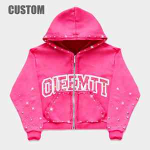 Sudadera con Capucha Personalizada con Lavado Ácido, 450 G, 100% Algodón, Estilo Corto, Oversize, con Cremallera y Pedrería - Product Image 6