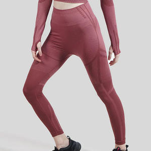 Mallas de entrenamiento para mujer Pantalones sólidos con cintura alta Estiramiento ligero Yoga Correr Uso Atlético Levantamiento de glúteos - Product Image 3