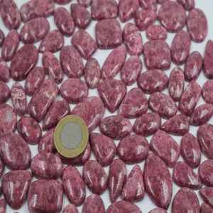 Tulita Rosa Natural al por Mayor, Cabujón de Piedra Preciosa Suelta, Cabujones a Granel para Envolver en Alambre, Piedra de Joyería, Cristal de Tulita - Product Image 1