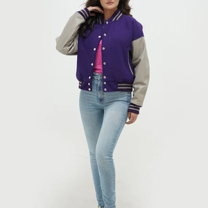 Meilleure vente haute rue plaine teint veste pour hommes broderie hommes collège en cuir manches personnalisé Baseball Letterman Varsity veste - Product Image 3