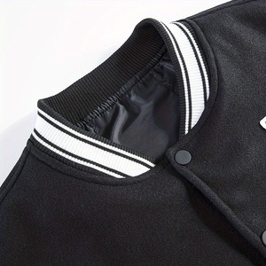 Meilleures ventes Vestes en laine pour collège style rue populaire pour hommes Logo personnalisé Université Grande taille Prêt pour l'hiver Toile enduite à capuche - Product Image 3