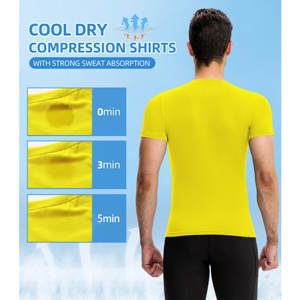 Chemise de compression pour homme T-shirts athlétiques à manches courtes Cool Dry Workout Maillot de sport Performance Compression Tops - Product Image 3