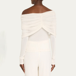 เสื้อครอปผ้าสแปนเด็กซ์วินเทจสำหรับผู้หญิงเสื้อลำลองมีกระดุมสไตล์เกาหลีออกแบบได้ตามต้องการสำหรับฤดูร้อน - Product Image 2