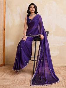 Sari en soie douce de haute qualité, à la mode, traditionnel, magnifique, pour les fêtes, avec broderie et bordure, séchage rapide, best-seller de FATEMA FASHION - Product Image 2