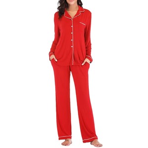 Taille élastique personnalisée élégante maison vêtements de nuit doux respirant été printemps saison à manches longues modal pyjamas pour femmes vêtements de nuit - Product Image 4