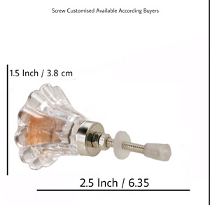 Fleur moderne cristal verre meubles boutons tirer poignée [CRK 102] pour armoire tiroir armoire commode cuisine chambre salle de bain - Product Image 3