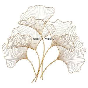 Argent Brillant Poli Luxueux Qualité Métal Fait Gingko Feuilles Designer Maison Chambre Et Hall Décoration Mur Art De L'Inde - Product Image 2