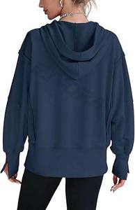 2025 femmes automne vêtements logo personnalisé femmes pull à capuche blanc couleur unie à capuche sweats décontractés - Product Image 3