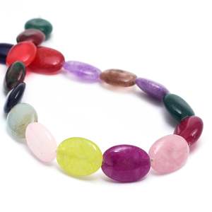 Cuentas de Ónix Naturales Multicolores de Forma Ovalada con Corte Liso, 13x18mm, 23 Piezas, Hilo de Piedras Preciosas para Fabricación de Joyería, Venta al Por Mayor - Product Image 2