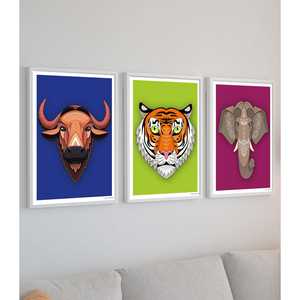 Lot de 3 impressions d'art animaux asiatiques style Madeleine, motif nature morte complexe - Product Image 6