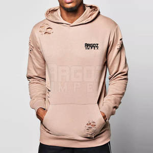 Sweats à capuche en détresse pour hommes avec matériau durable Nouveau design Offre Spéciale à bas prix pour l'hiver avec col à capuche confortable - Product Image 2