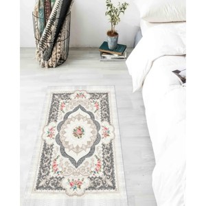 Floral Beige Prayer <b>Rug</b>: Islamic Muslim Gift, Easy Clean,Nonwoven <b>Thin</b> <b>Rug</b> - Product Image 4