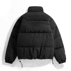 2025 Customizable Men's High Street Style Winter Puffer Jacket Breathable <b>Waterproof</b> <b>Warm</b> Stand Collar Front Logo Letter Pattern - Product Image 3