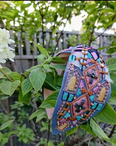 Bandeaux brodés à la main en jute doux et rembourré perlé à la main facile à porter - Product Image 4