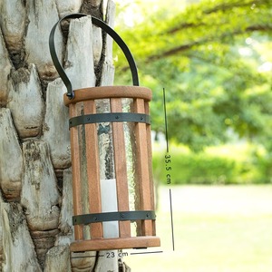 Linterna redonda de madera de calidad de exportación, portavelas decorativo con acabado marrón, Ideal para balcón, jardín y decoración del hogar a la venta - Product Image 2