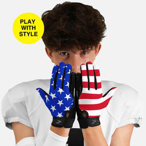 Service OEM Gants de football américain Paume collante Haute qualité Nouveauté Gants de football rembourrés pour joueurs de ligne Vente en gros - Product Image 6