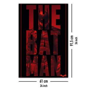 Affiche Batman style moderne avec design découpé, représentant Robert Pattinson sur toile avec cadre noir pour utilisation murale - Product Image 4