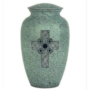 <b>Large</b> Durable Brass Cremation Ash Storage <b>Urn</b> with Custom Text, Decorative Lid, and Biodegradable Finish - Product Image 2