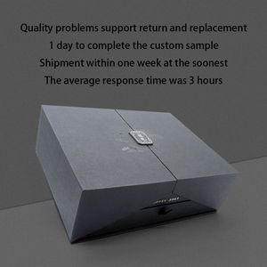 Boîte-cadeau de mariage à double porte en carton magnétique noir fait main de qualité supérieure avec design coulissant - Product Image 3