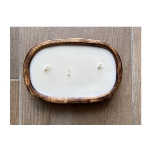 Cuencos de masa de madera hechos a mano portavelas grandes de madera para hacer velas decoración del hogar Navidad Fiesta del Día de San Valentín - Product Image 4