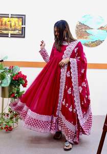 Último diseñador FabZone Faux Georgette bordado secuencia vestido de trabajo para adultos fiesta de alta calidad Sari Salwar Lehenga Choli - Product Image 4