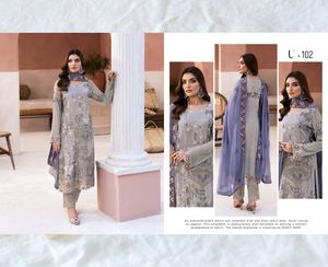 Colección Ssumaira Luxury de Chifón Bordado 2024 Vol 01 ARZOO Salwar Kameez Casual de Invierno para Mujer, Hecho con Chifón Premium Ramsha - Product Image 2