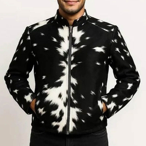 100% Leather Material Full Sleeves Men's Cowhide Leather Jacket Zipper Closer Jackets For Men Winter Use - Product Image 1