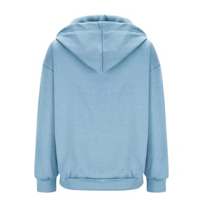Sweat-shirt à capuche à manches longues pour femme |   Manteau d'hiver à fermeture éclair intégrale avec poches |   Sweat à capuche en toile avec logo personnalisé imprimé sur le devant - Product Image 3