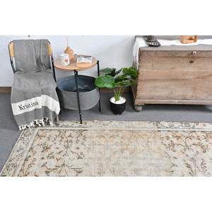 Alfombra turca vintage beige azul 5,4x8,3 pies clásica área grande lana látex Rectangular Patchwork para pasillo habitación alfombra - Product Image 3