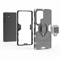 Étui de téléphone portable robuste antichoc avec anneau magnétique rotatif à 360 degrés, support en TPU+PC pour Google Pixel 3/4