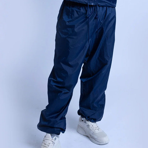 Conjunto de chándal con ribete de nailon sólido informal de invierno para hombre, chándal transpirable de secado rápido y pantalones para gimnasio, trotar, adultos - Product Image 6