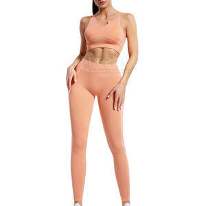 2025 nouveau imprimé femmes Gym Leggings soutien-gorge ensemble taille haute entraînement Yoga ensemble pour les femmes disponibilité Premium imprimé deux pièces - Product Image 1