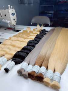 Extensiones de Cabello Humano Virgen Vietnamita Rubio 613 Liso Extremo, Cabello Sedoso de Doble Trama con Cutícula Completa - Product Image 2