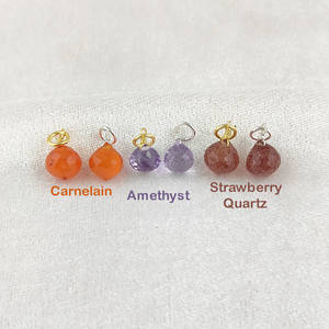 Amethyst Gemstone Onion <b>Drop</b> Tiny Pendant Wire Wrapped Charms <b>Necklace</b> Charm for Making <b>Necklace</b> - Product Image 3