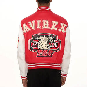 Veste en cuir Avirex pour hommes de haute qualité la plus vendue nouvelle édition vestes en cuir véritable de haute qualité - Product Image 4