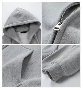 Sweats à capuche surdimensionnés à épaules tombantes personnalisés de haute qualité avec fermeture éclair, basiques lourds, 100% coton mélangé, pour hommes, pour l'hiver - Product Image 6