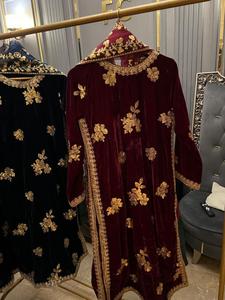 ชุดเดรสสุภาพแบบสำเร็จรูป 3 ชิ้น เสื้อไมโครเวลเวทปักลายหรูหรา ผ้าออร์แกนซ่าเนื้อนุ่ม ผ้าไหมประดับตกแต่ง กางเกงขายาวผ้าไหม - Product Image 3