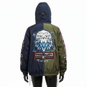 แจ็คเก็ตกันลมสำหรับผู้หญิงเสื้อกันลมโพลีเอสเตอร์หลากสีปักลายนกอินทรีโลโก้สตรีทแวร์เสื้อกันลมสำหรับผู้หญิง - Product Image 2