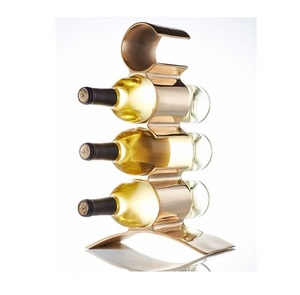 Qualité standard métal la plus vendue couleur marron casier à vin domestique décoratif aspect moderne 9 bouteilles support de stockage - Product Image 3