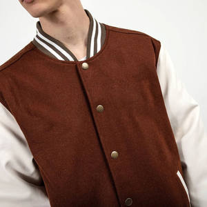 Chaqueta de bombardero de cuero polar de invierno de alta calidad para hombre, ropa de calle con logotipo personalizado, bordado de chenilla, soporte inspirado en Letterman - Product Image 6