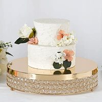 Magnifique support de présentation de gâteau de mariage écologique et imperméable, centre de table solide et léger, orné de perles de cristal scintillantes pour cupcakes