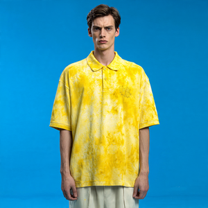 Tie Dye Sublimation Polo <b>Shirt</b> Men's Drop Shoulder Acid Wash Polo <b>Shirts</b> Men <b>Summer</b> Turn Down Collar Polo <b>Shirt</b> Men - Product Image 3