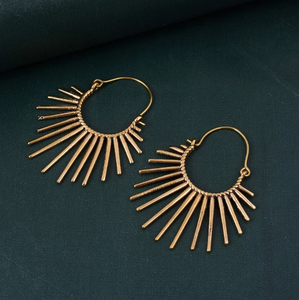 Nuevo Superventas Pendientes de Latón Brillante con Diseño de Amanecer, Chapados en Oro de 18k, Estilo Tribal Vintage, de Moda, al por Mayor para Mujer - Product Image 5