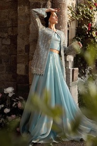 Wholesale Long Bridal Lehenga Choli Designer Indian Wedding Outfit Heavy Embroidered Traditional Party Wear <b>Floor</b>-Length Women - Product Image 5