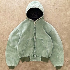 Unisex Green Hooded Padded Jacket Full Sleeve Zipper Closure Winter Wear Regular Fit Adults Solid Color Polyester Material - Product Image 5