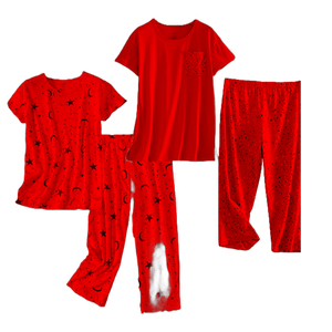 Lady 2pcs Designer Inspired Leopard Pattern Cotton Pajama Tank Top Soft Nighty Home Clothes for Women's SleepwearS - Product Image 3