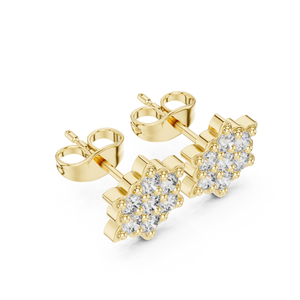 Boucles d'oreilles élégantes en diamant rond fantaisie cultivées en laboratoire certifié IGI bijoux de luxe étincelants de haute qualité pour femmes - Product Image 4