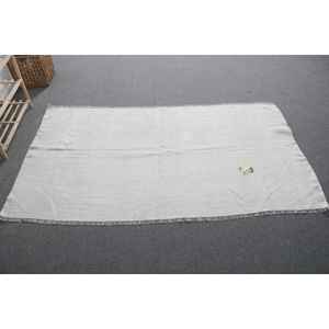 Alfombra Turca Vintage con Acentos Turcos, 6.4x3.5 pies, Alfombra con Borde Blanco de Lana - Product Image 1